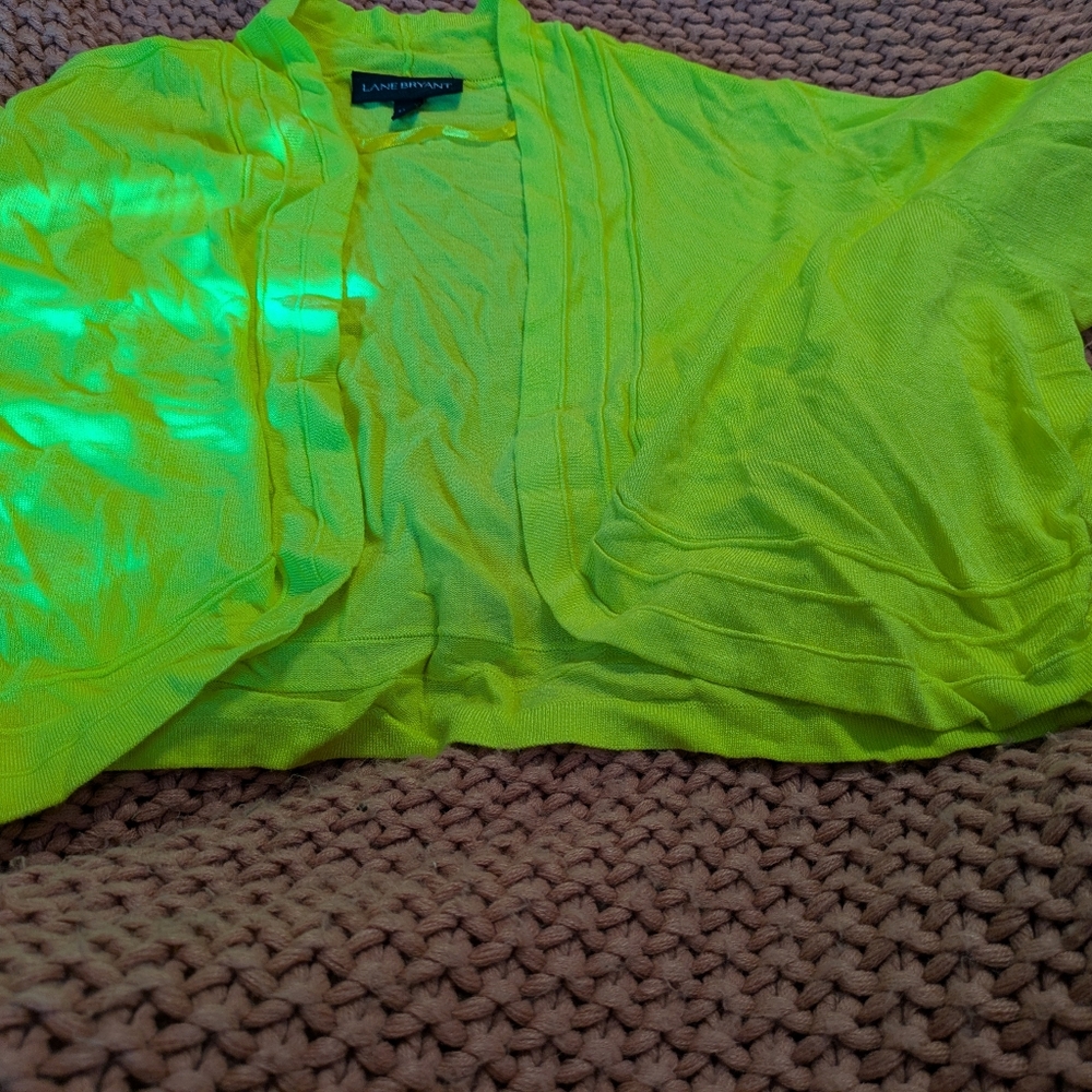 Lane Bryant Neon Yellow Cardigan